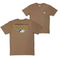 #01Cc Michigan Tech Huskies Brown Carhartt Pocket Tee