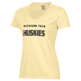 #02M Women's V-Neck Michigan Tech Tee From Comfort Wash