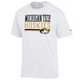 #03Jj Michigan Tech Huskies Print Tee With Logo From Champion