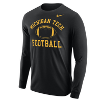 #04L Michigan Tech Football Black Long Sleeve Tee