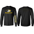 #04Pp Michigan Tech Print Black Long Sleeve Tee With U.P. On Back From MV Sport