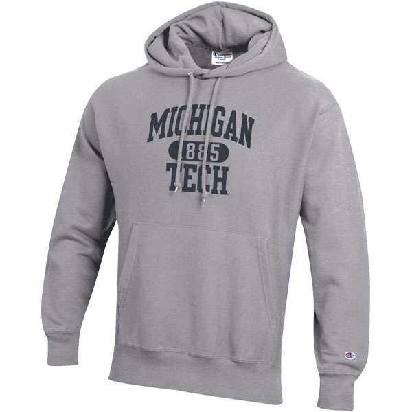 #07R Michigan Tech Reverse Weave Hood From Champion (SKU 116759142000009)