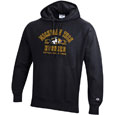#08Hh Hood With Michigan Tech Huskies Logo Print From Champion