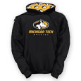 #10A Michigan Tech Logo &  Huskies Print With Lined Logo Hoodie