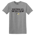#11Cc Michigan Tech Distressed Print Tee