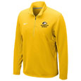 #12Tt Nike Dri-Fit Training 1/4 Zip In Gold With Embroidered Michigan Tech Hockey Detail