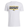#13D Michigan Tech Hockey Over Michigan Tech Logo Tee From Adidas