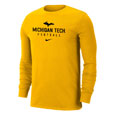 #13M Michigan Tech Football Long Sleeve Tee From Nike