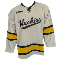 #18K Michigan Tech Husky Script Cream Hockey Jersey