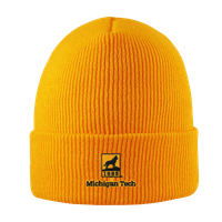 #20I Michigan Tech Academic Brand Gold Cuff Beanie