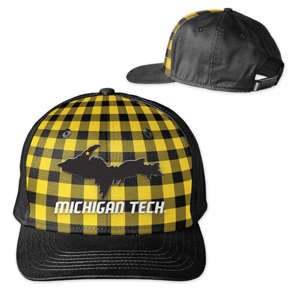 #22P Plaid Michigan Tech Hat With U.P. From Bardown (SKU 117297782000008)