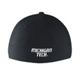 #22R NIKE SWOOSH FLEX BLACK CAP WITH MICHIGAN TECH 100 YEARS OF HOCKEY LOGO