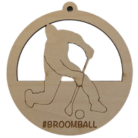 #38Nn Cedar Lake Workshop Wood Broom Ball Ornament
