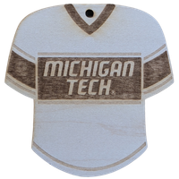 #40E Michigan Tech Jersey Wood Ornament