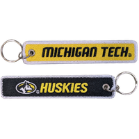 #40Tt Michigan Tech Huskies Double Sided Embroidered Keytag