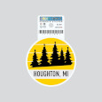 #40Vv Houghton, Mi Tree Silhouette Sticker From Cdi