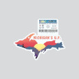 #40X Michigan's UP Sticker From Cdi