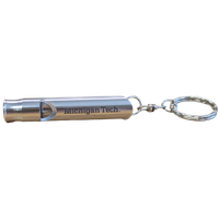 #41W Michigan Tech Silver Whistle Keychain