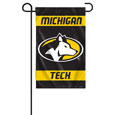 #41Ee Mini Garden Flag With Michigan Tech Print With Oval Logo