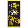 #42Cc Michigan Tech Athletic Logo Black And Gold Banner 18"X36"