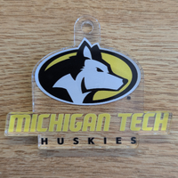 #43R Michigan Tech Athletic Logo Acrylic Ornament
