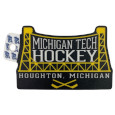 #43E Michigan Tech Hockey Houghton Michigan Bridge Sticker From Blue 84