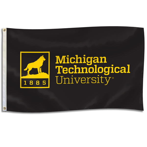 #43F Two-Sided Michigan Technological University Brand Flag 3' X 5' (SKU 115365672000023)
