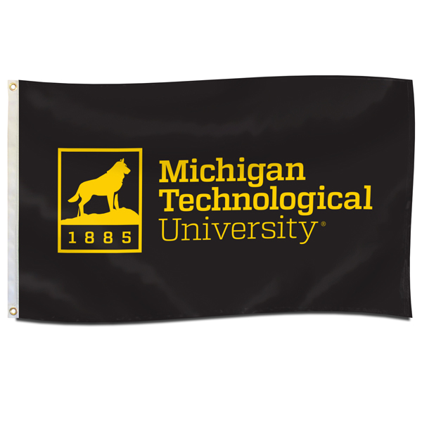 #43K One-Sided Michigan Technological University Brand Flag 3' X 5' (SKU 116039862000023)