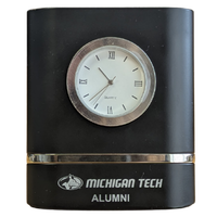 #44Ff Michigan Tech Alumni Black Desk Clock