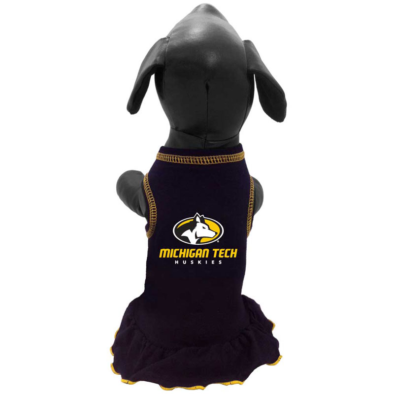 #44Jj Michigan Tech Embroidered Pet Cheerleader Dress (SKU 117035632000027)