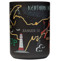 #50XX UPPER PENINSULA ICONS BLACK MUG 15OZ